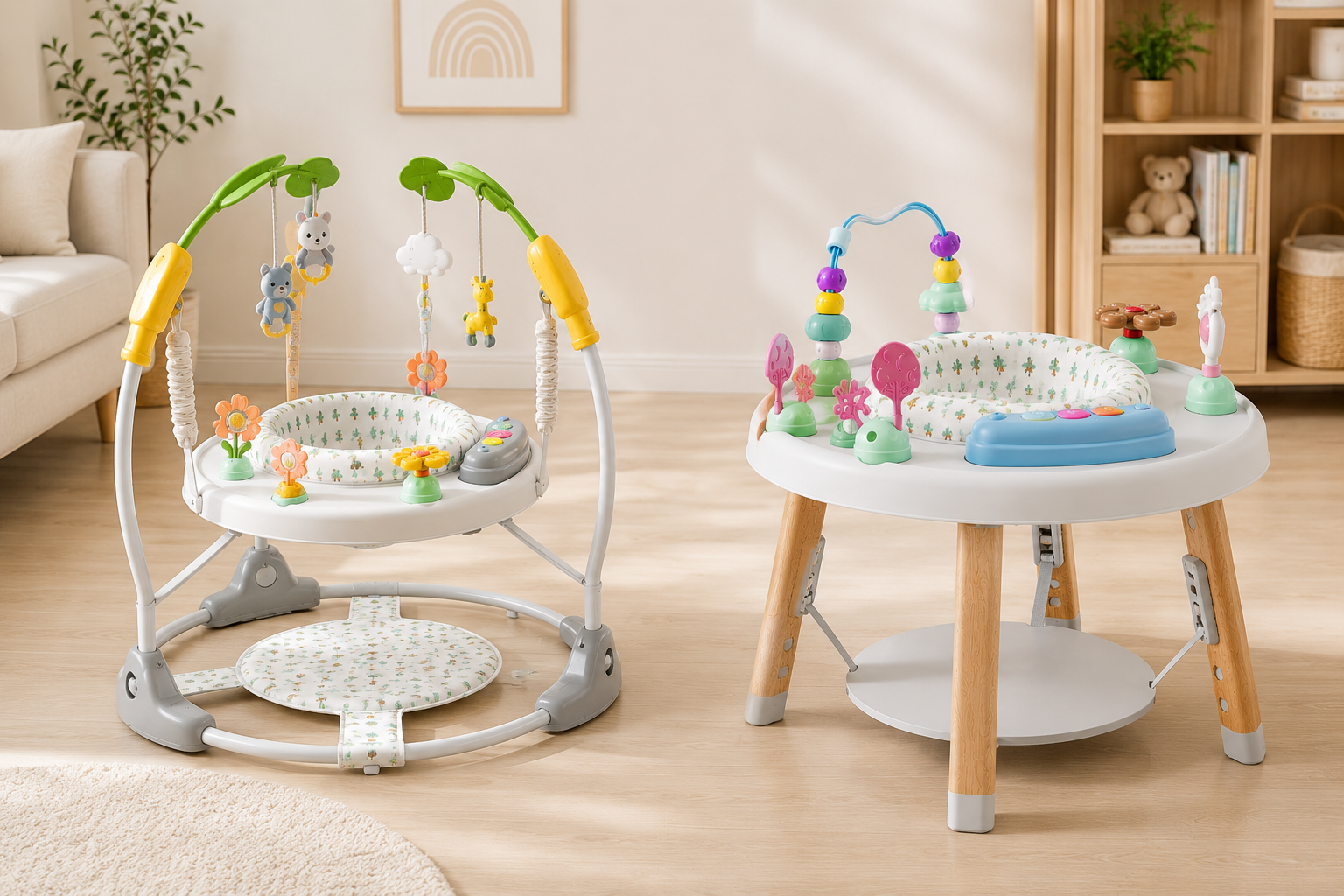 4-in-1 Montessori Baby Bouncer Activity Center