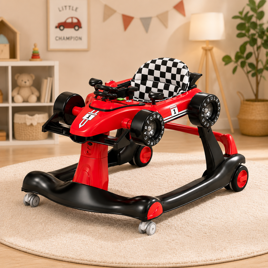 Alvalume 4-in-1 Foldable Racecar Toddler Activity Push Walker