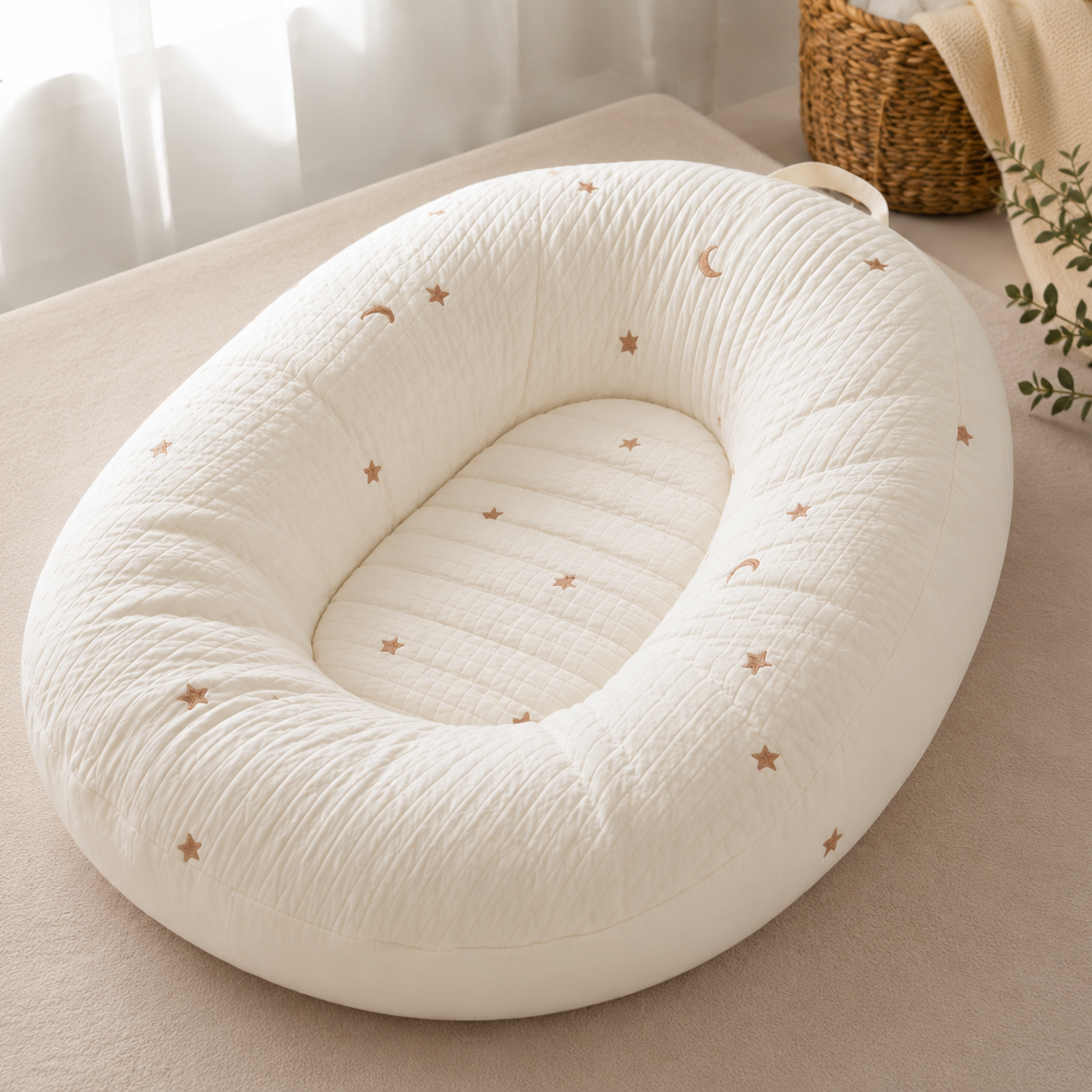 Ergonomic Cotton Baby Nest Lounger