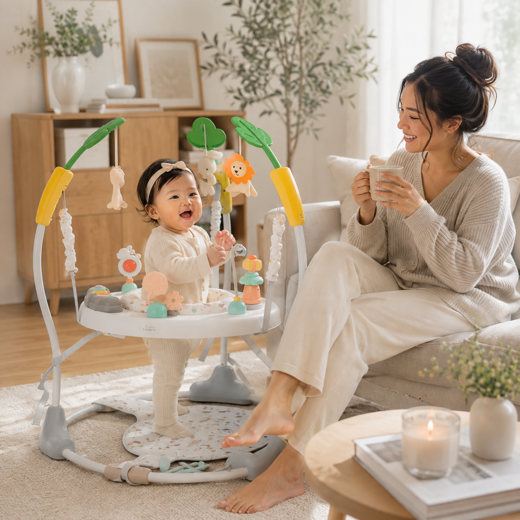 4-in-1 Montessori Baby Bouncer Activity Center