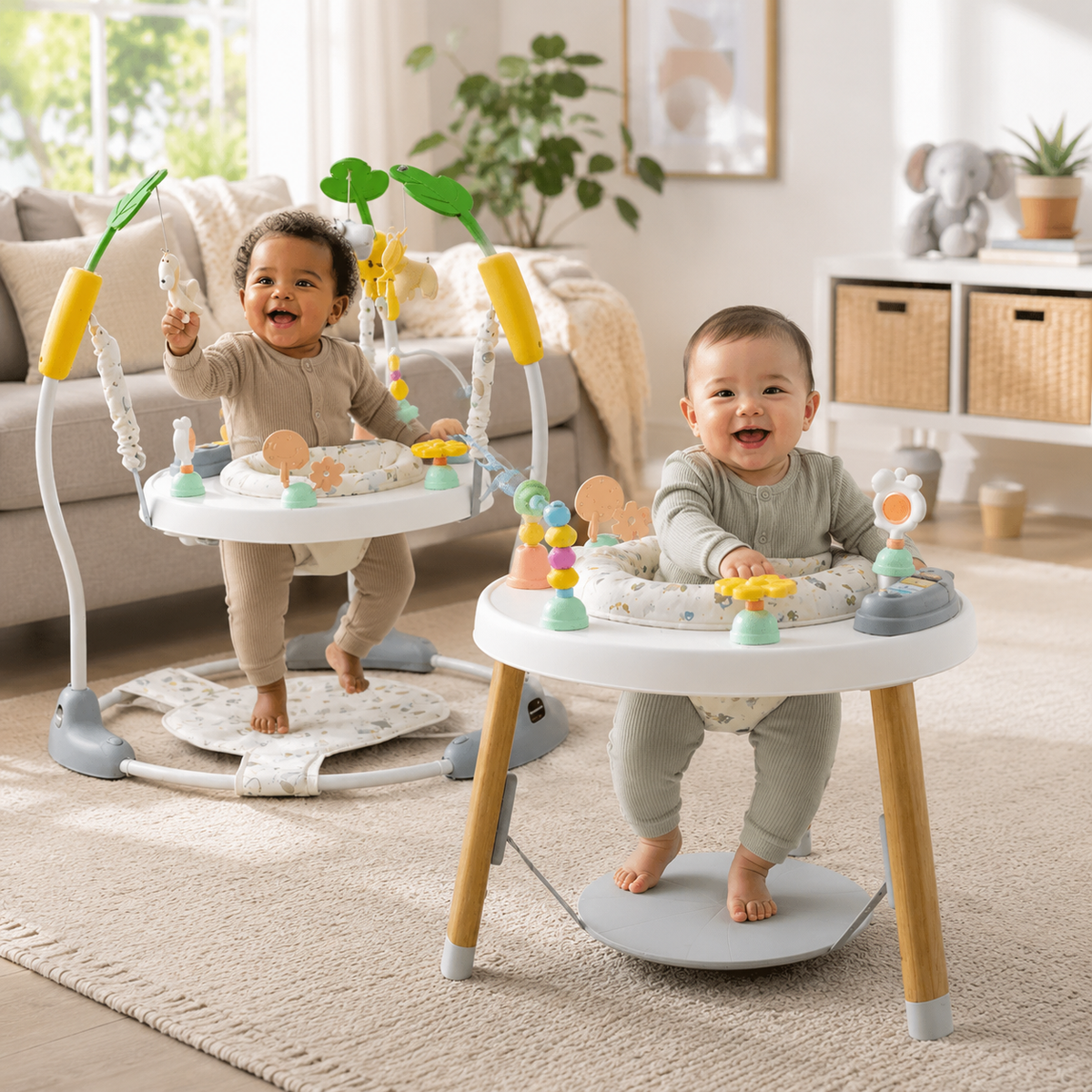 4-in-1 Montessori Baby Bouncer Activity Center