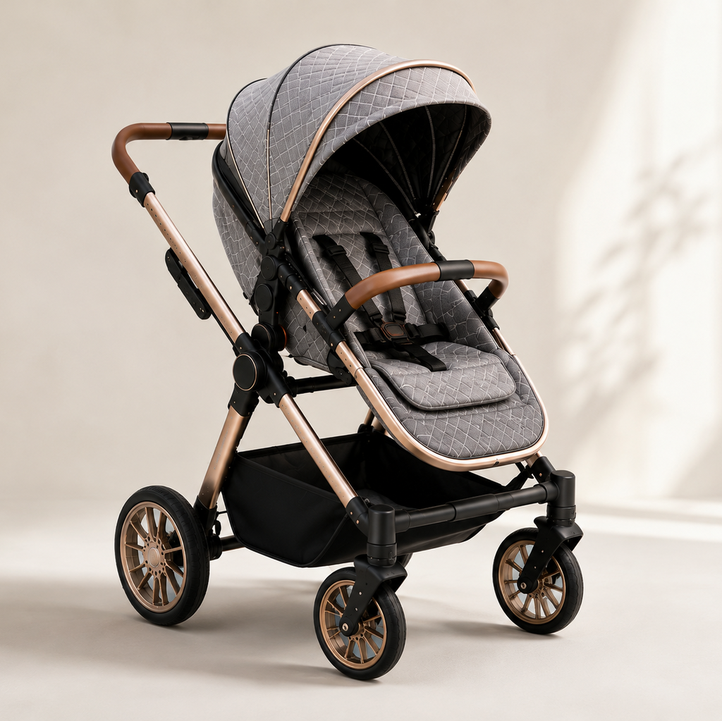 Multifunctional 3-in-1 foldable luxury stroller