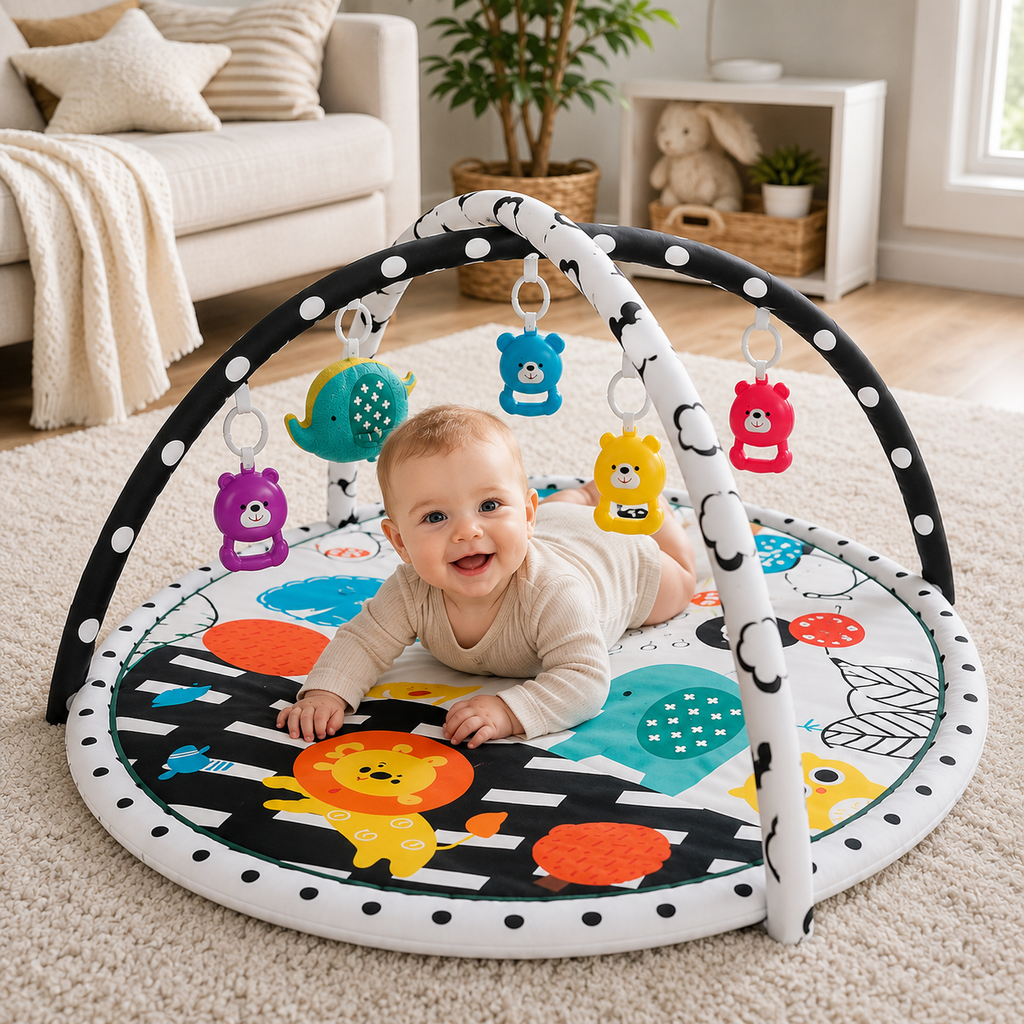 Montessori Multifunctional Baby Playmat with Safety Fence