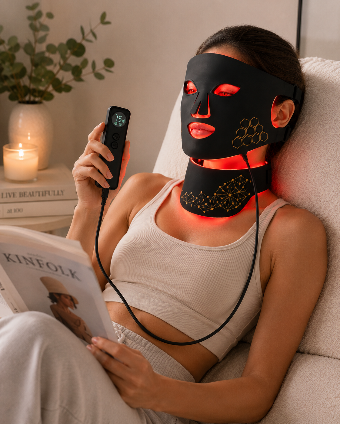 Infrared LED Red Light Therapy Anti-Aging Face Mask