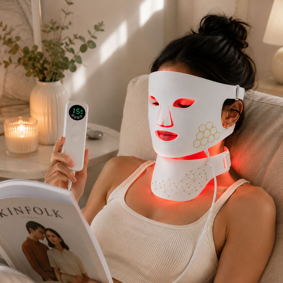 Infrared LED Red Light Therapy Anti-Aging Face Mask