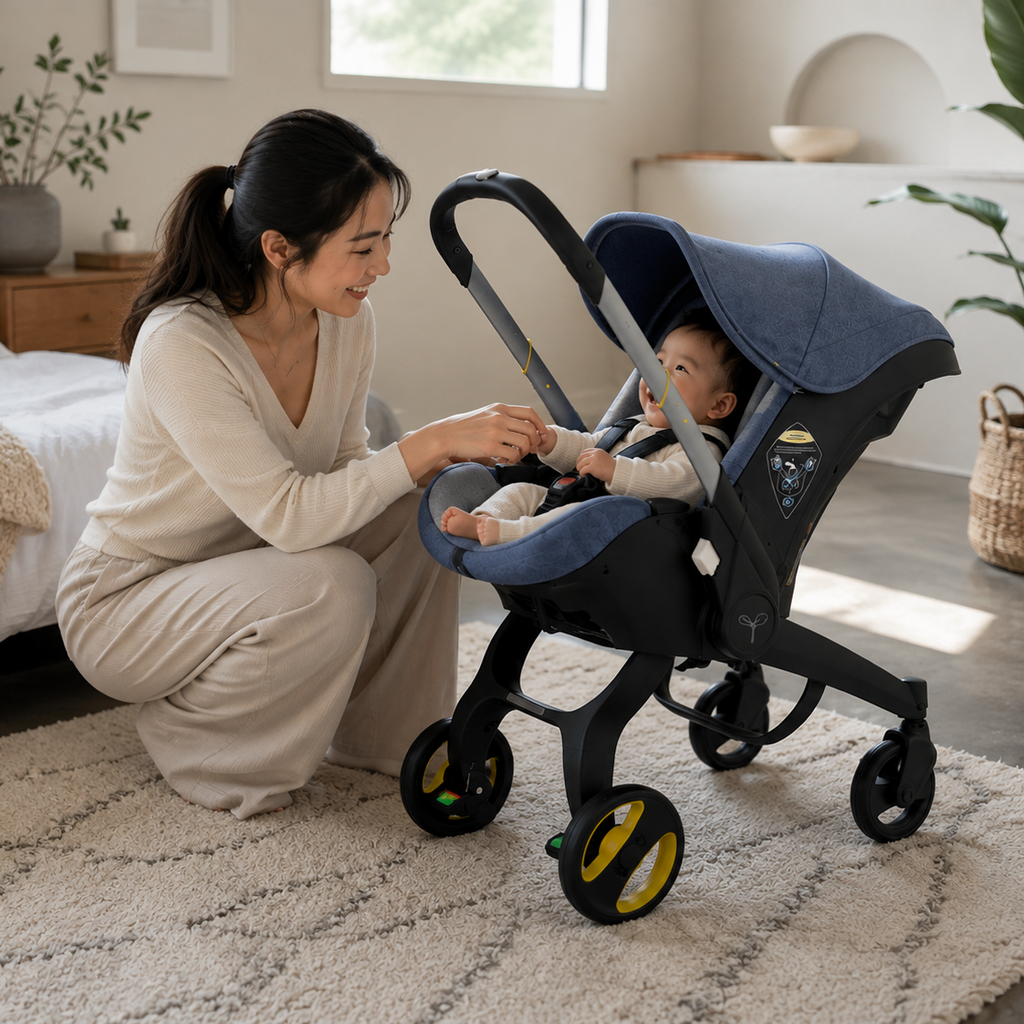 4-in-1 Ergonomic Baby Stroller & Detachable Car seat