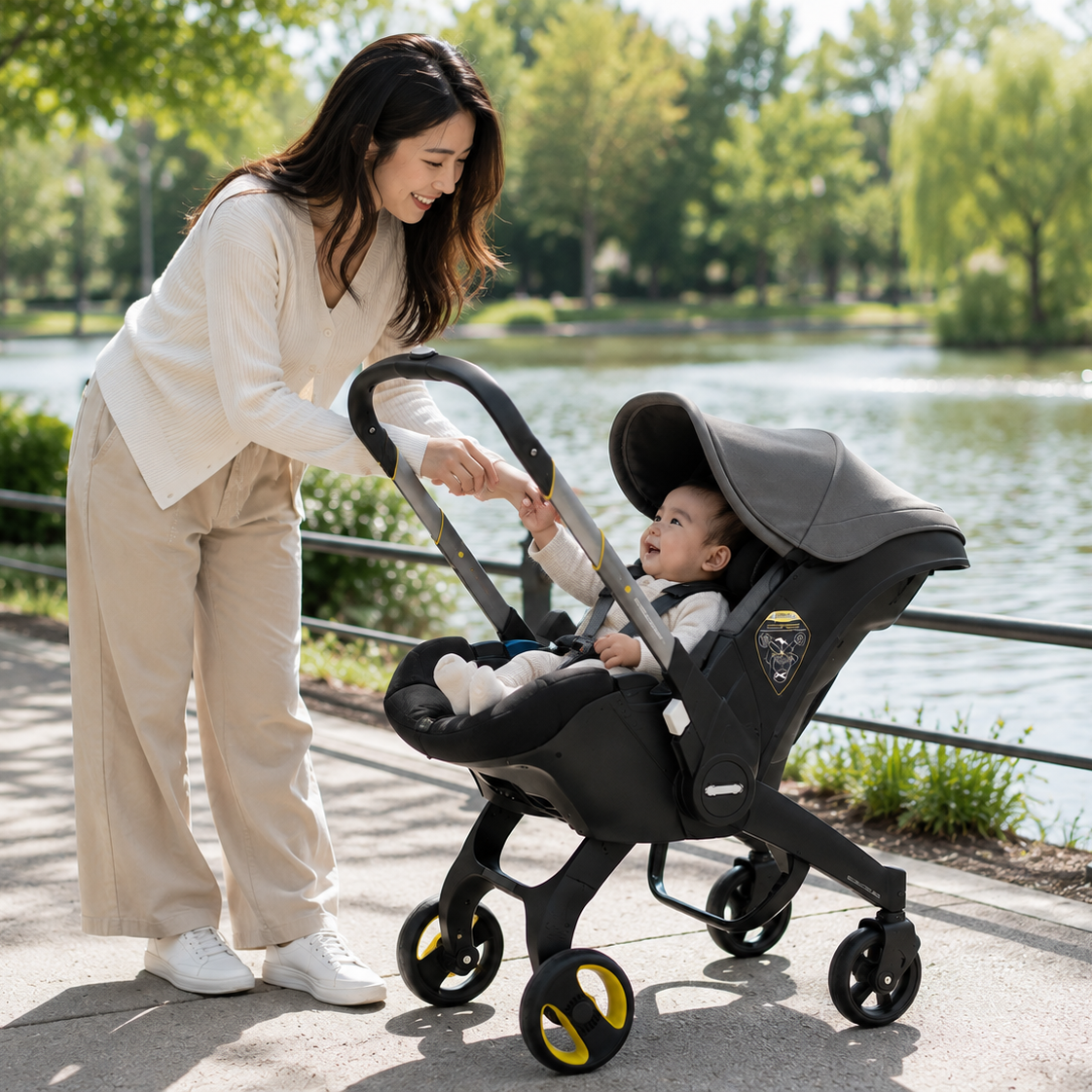 4-in-1 Ergonomic Baby Stroller & Detachable Car seat