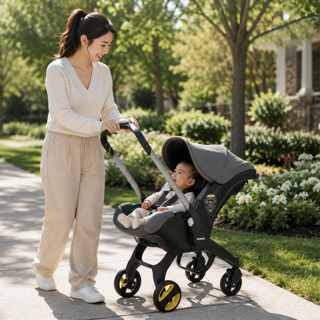4-in-1 Ergonomic Baby Stroller & Detachable Car seat