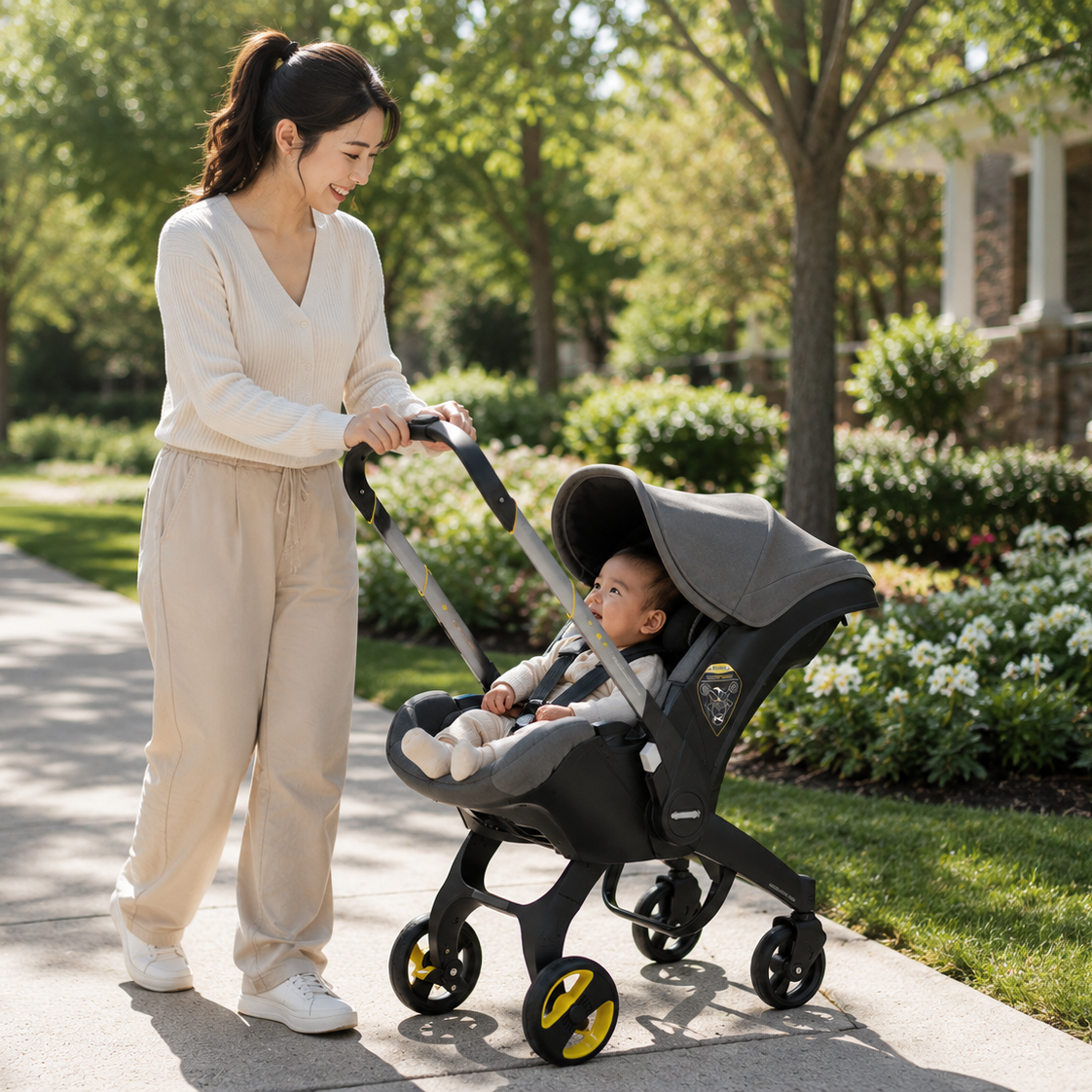 4-in-1 Ergonomic Baby Stroller & Detachable Car seat