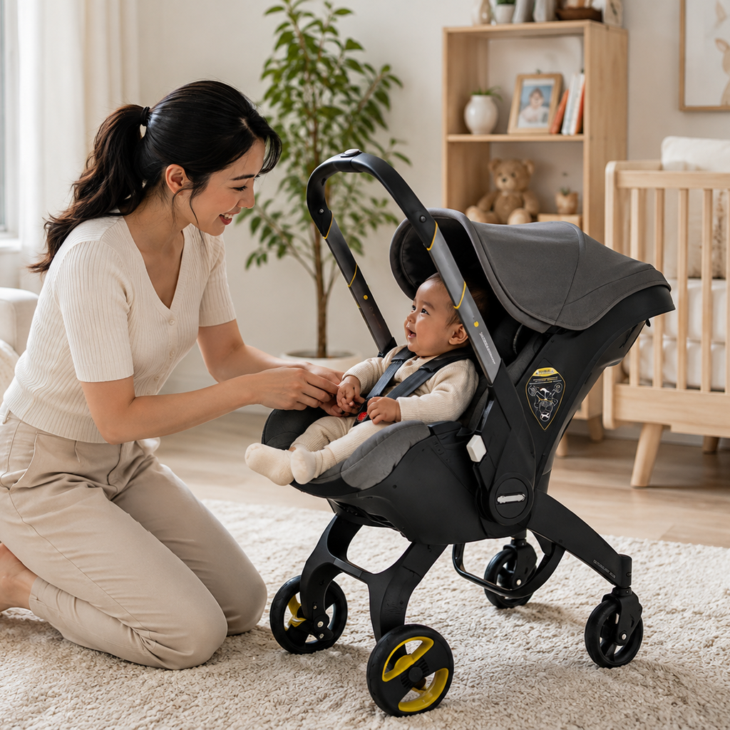 4-in-1 Ergonomic Baby Stroller & Detachable Car seat