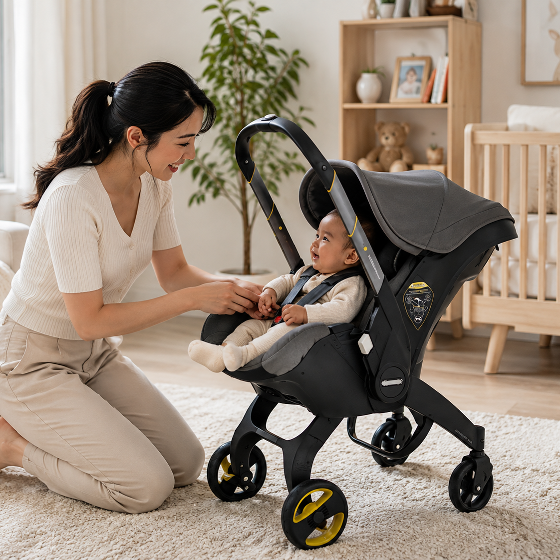 4-in-1 Ergonomic Baby Stroller & Detachable Car seat