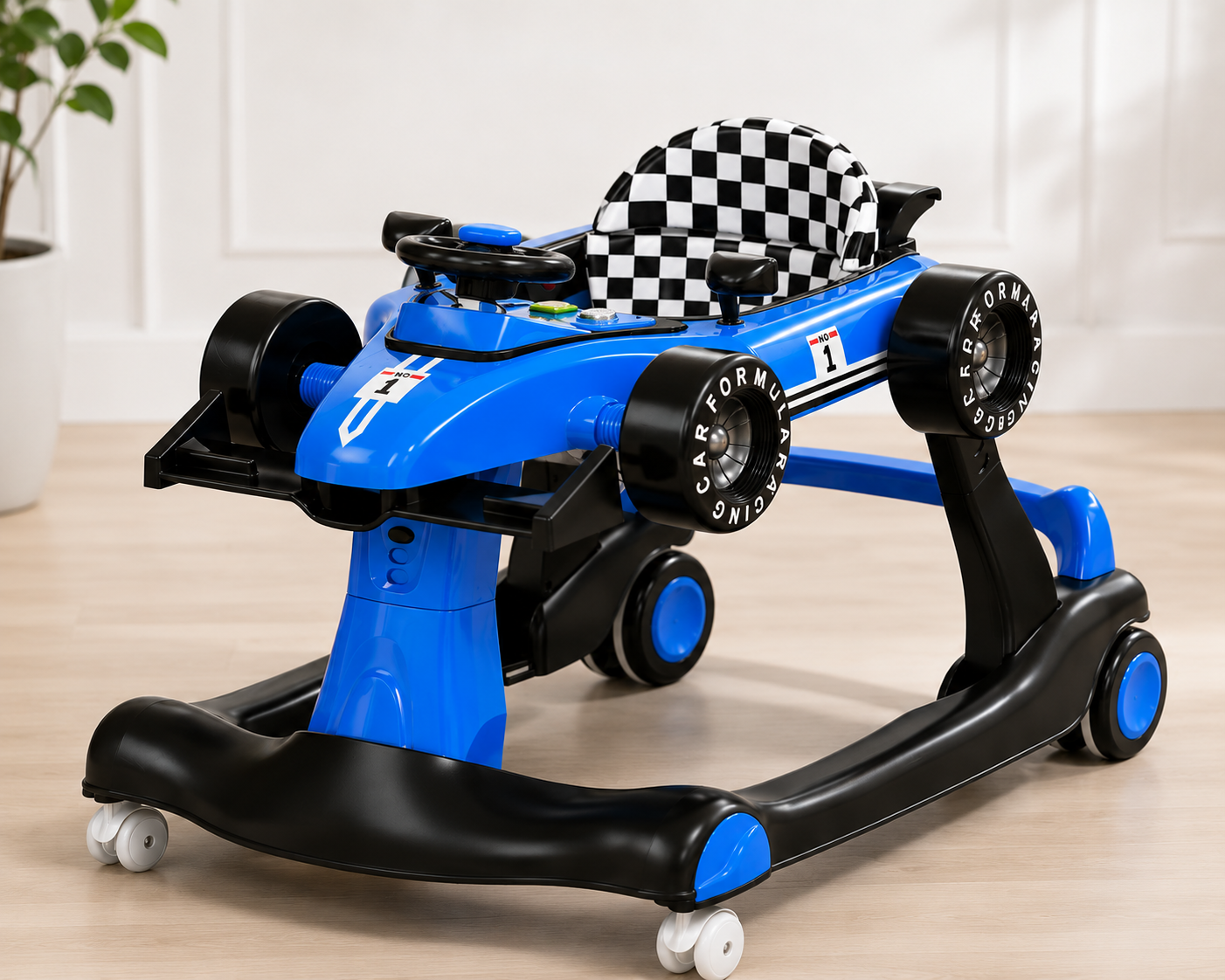 Alvalume 4-in-1 Foldable Racecar Toddler Activity Push Walker