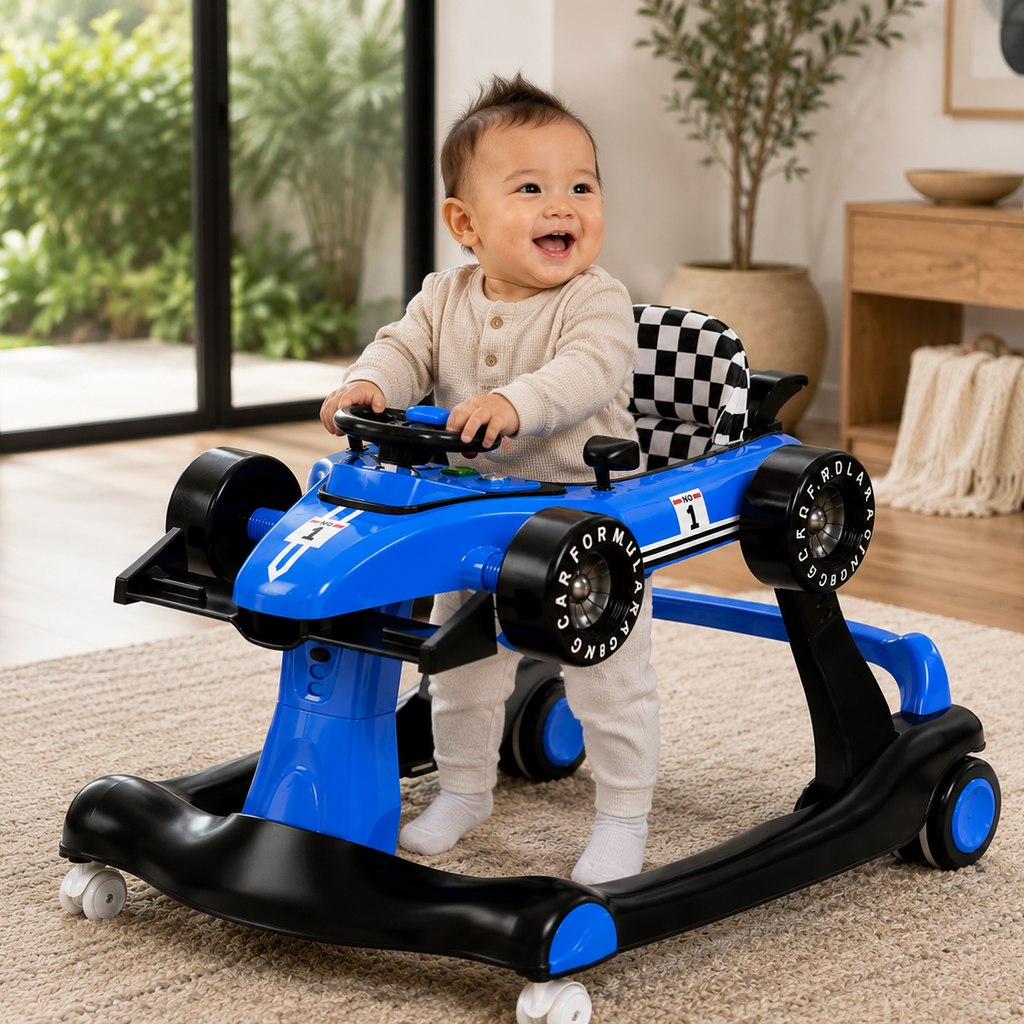 Alvalume 4-in-1 Foldable Racecar Toddler Activity Push Walker