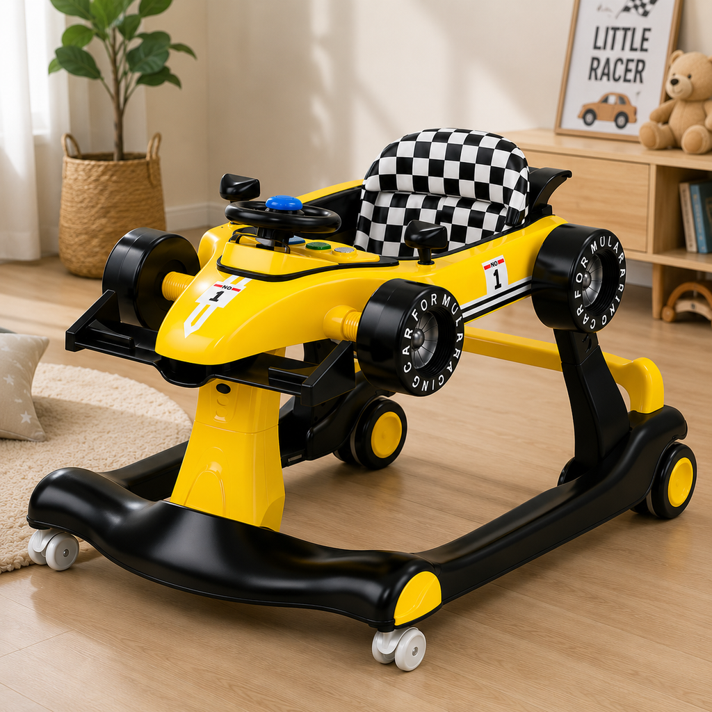 Alvalume 4-in-1 Foldable Racecar Toddler Activity Push Walker