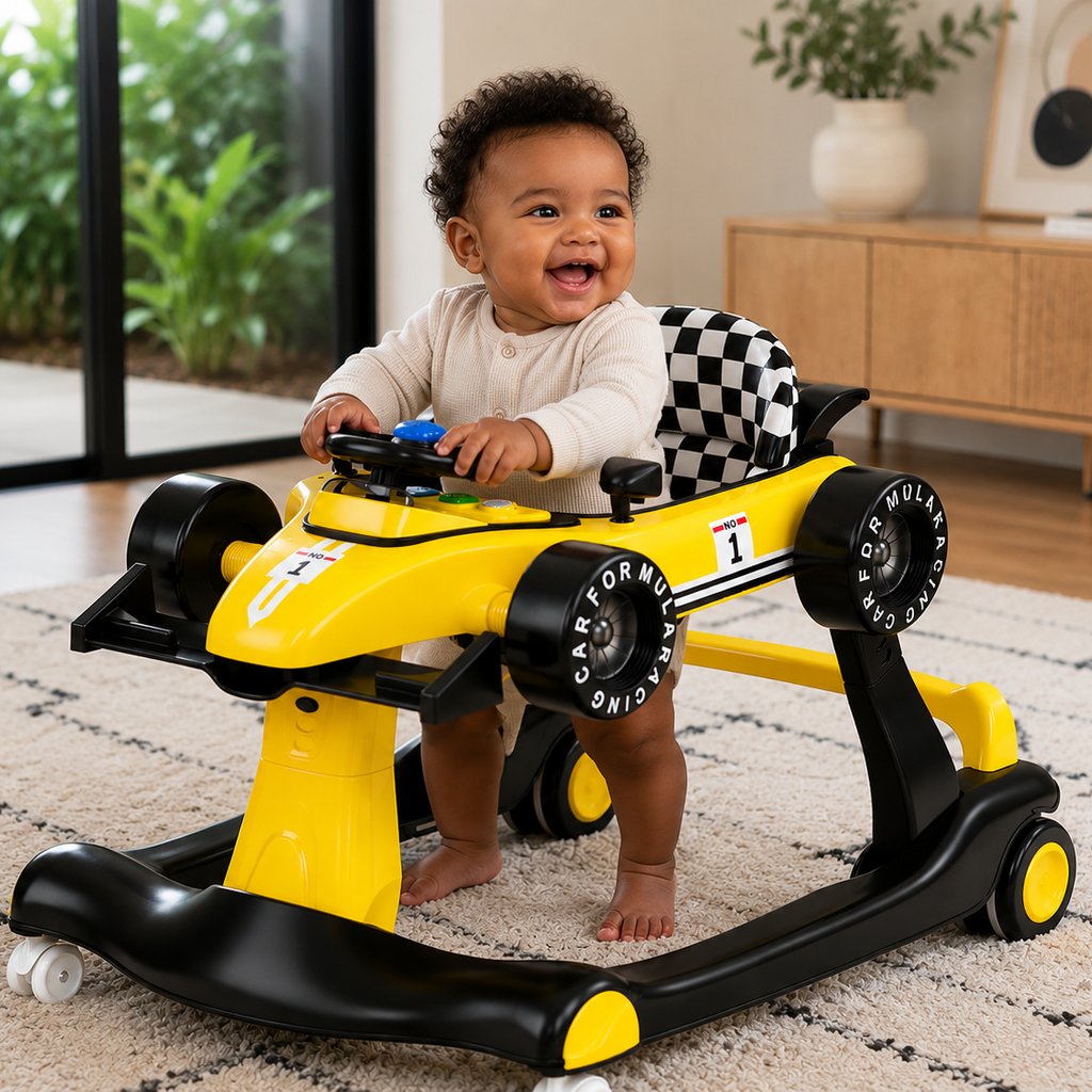 Alvalume 4-in-1 Foldable Racecar Toddler Activity Push Walker