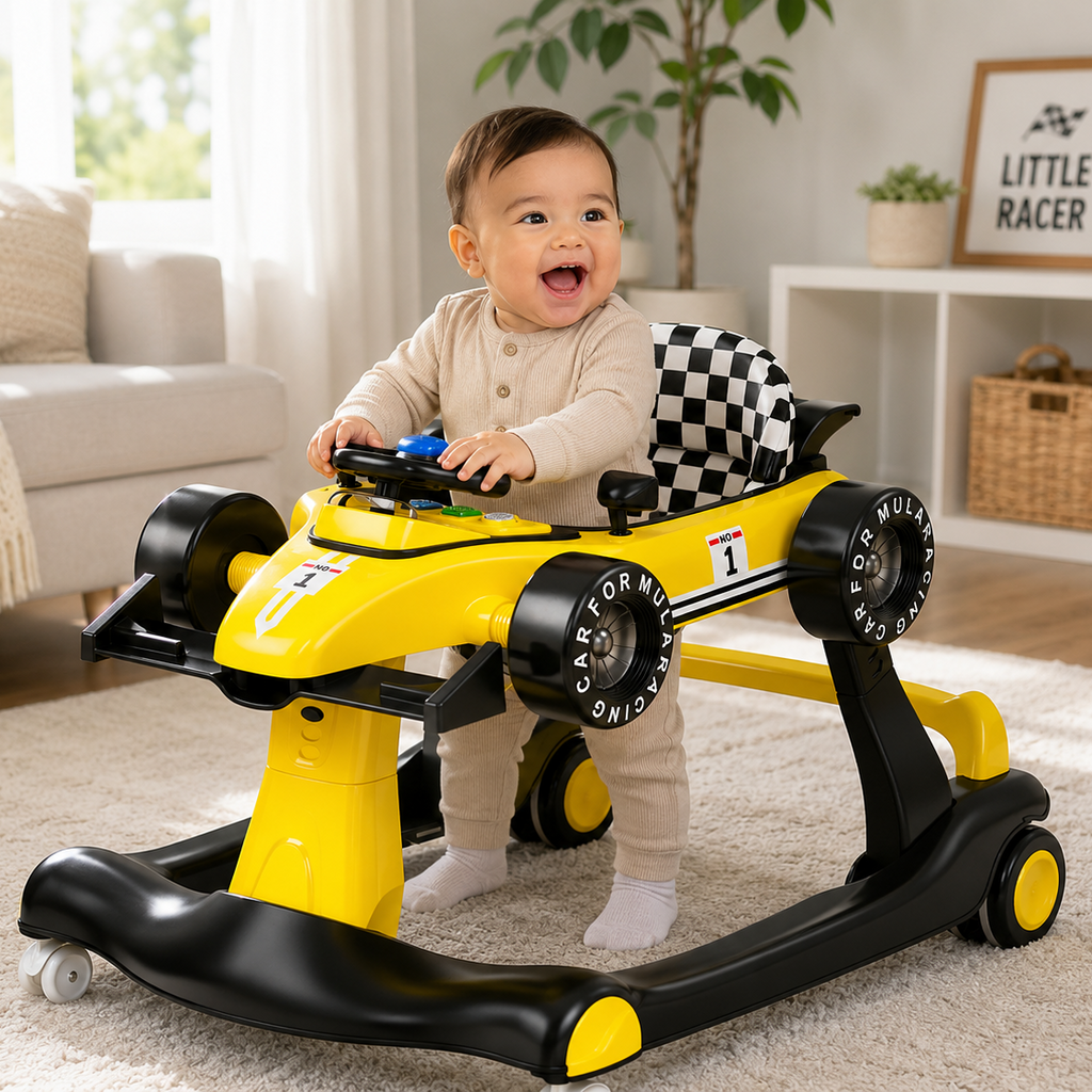 Alvalume 4-in-1 Foldable Racecar Toddler Activity Push Walker