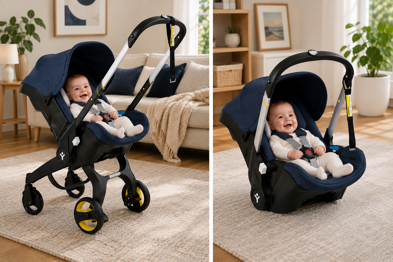 4-in-1 Ergonomic Baby Stroller & Detachable Car seat