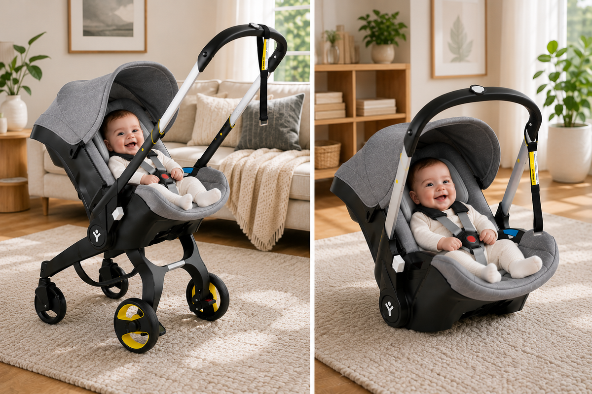 4-in-1 Ergonomic Baby Stroller & Detachable Car seat