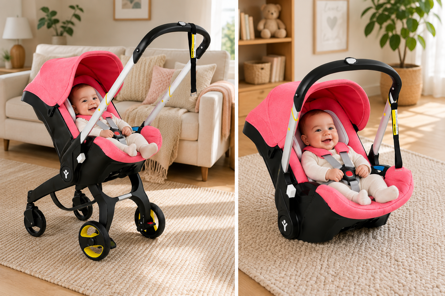 4-in-1 Ergonomic Baby Stroller & Detachable Car seat