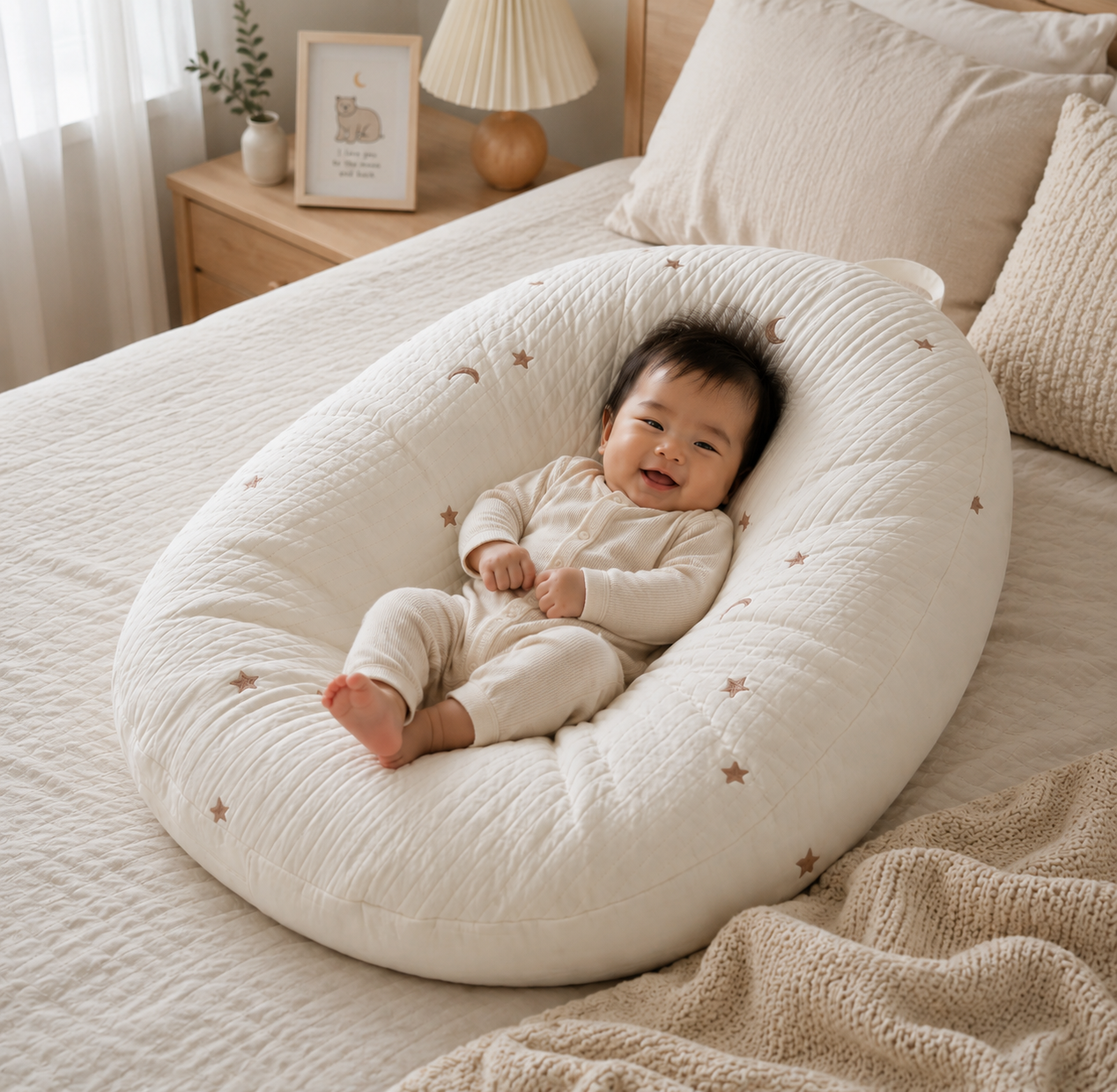 Ergonomic Cotton Baby Nest Lounger
