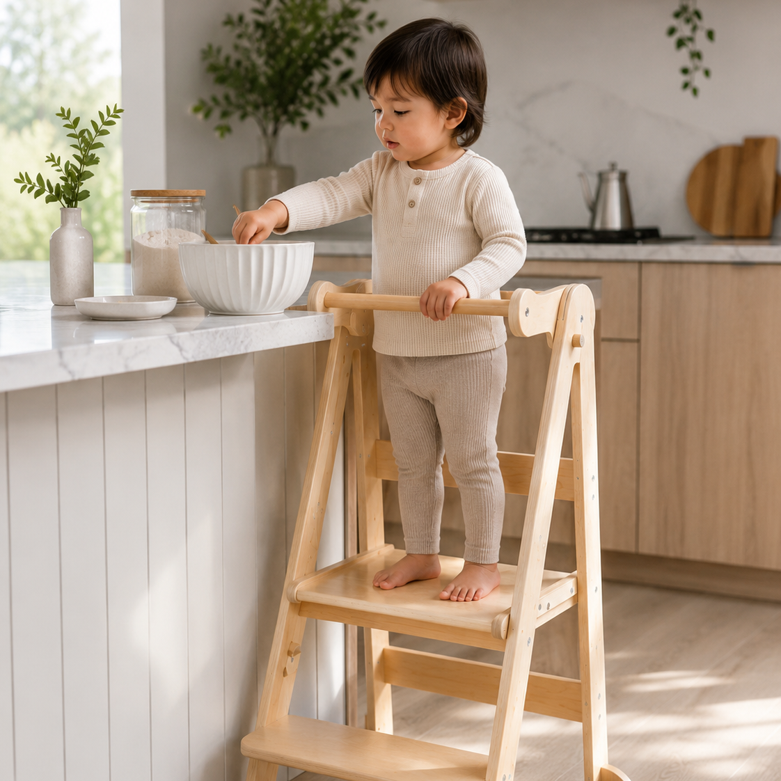 Montessori foldable toddler tower