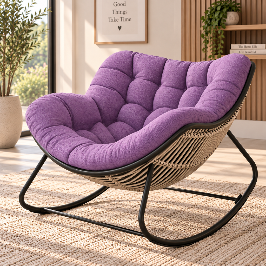 Thick cushioned indoor/outdoor sofa rocking chair