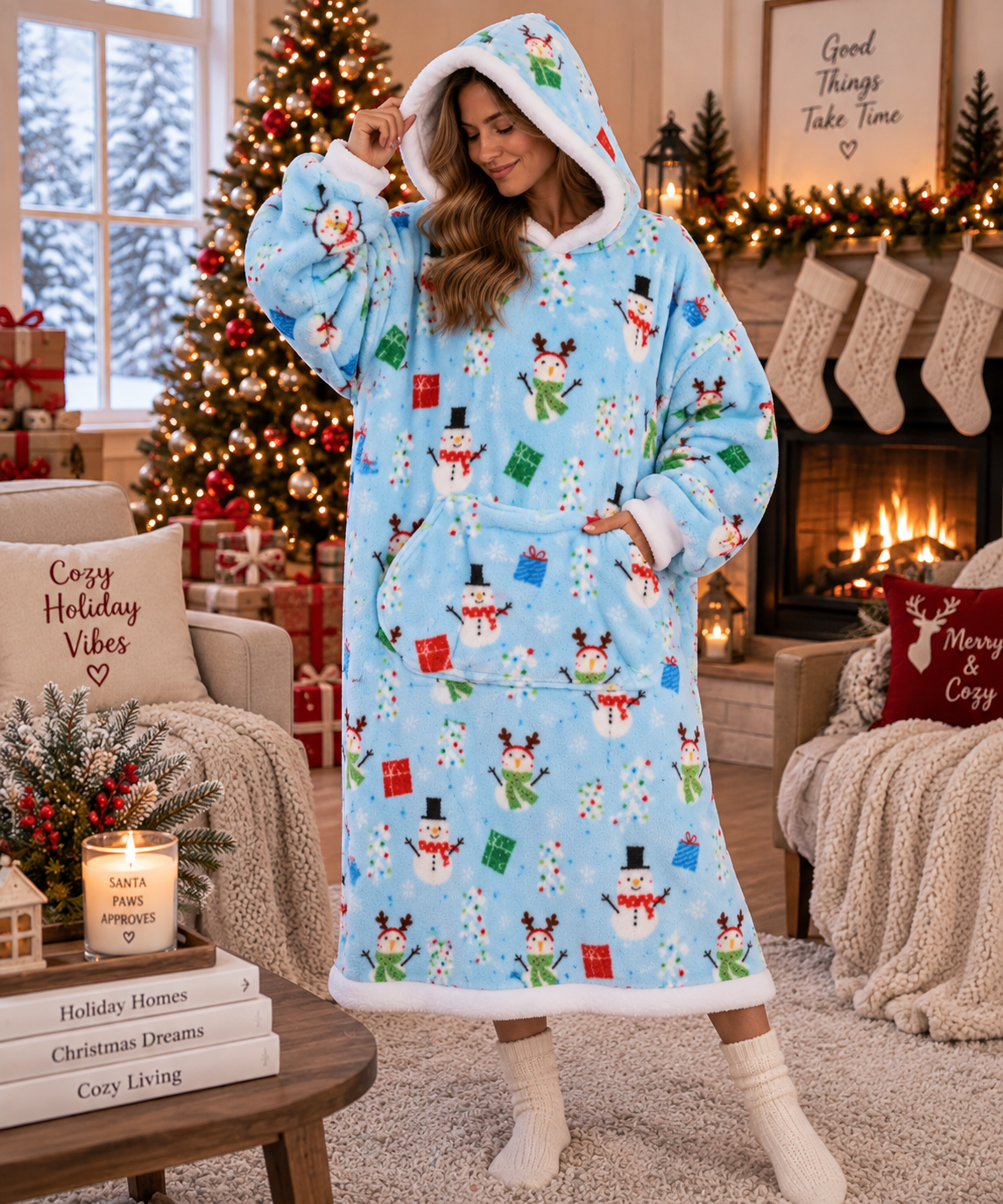 Oversized Christmas Blanket Hoodie