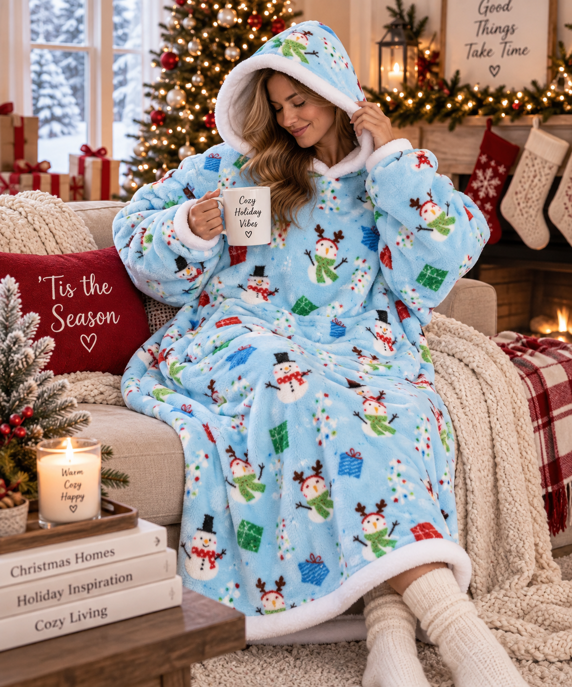 Oversized Christmas Blanket Hoodie