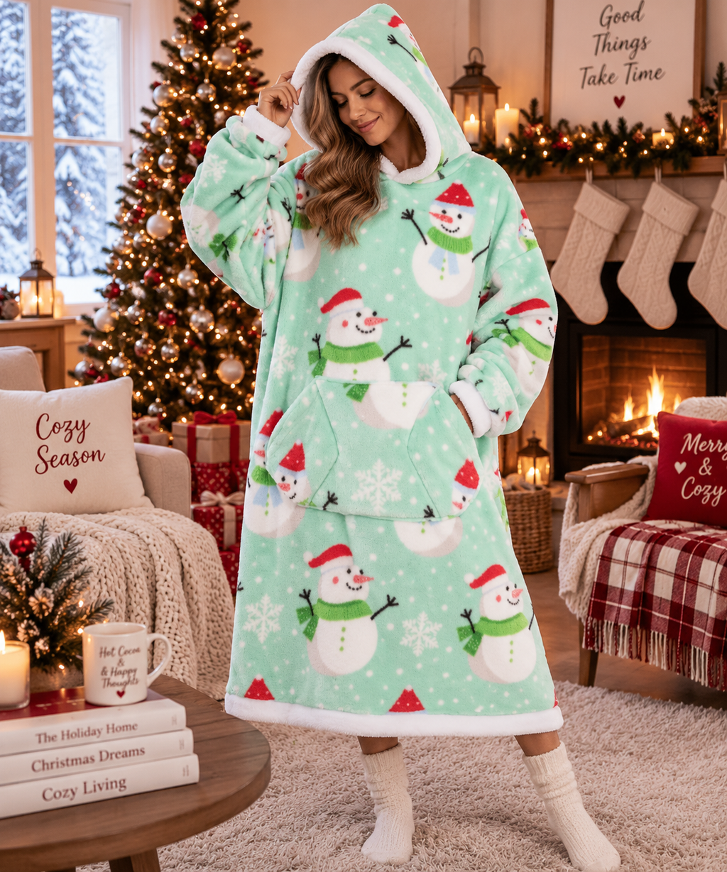 Oversized Christmas Blanket Hoodie