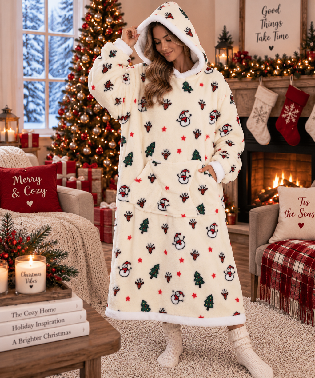 Oversized Christmas Blanket Hoodie