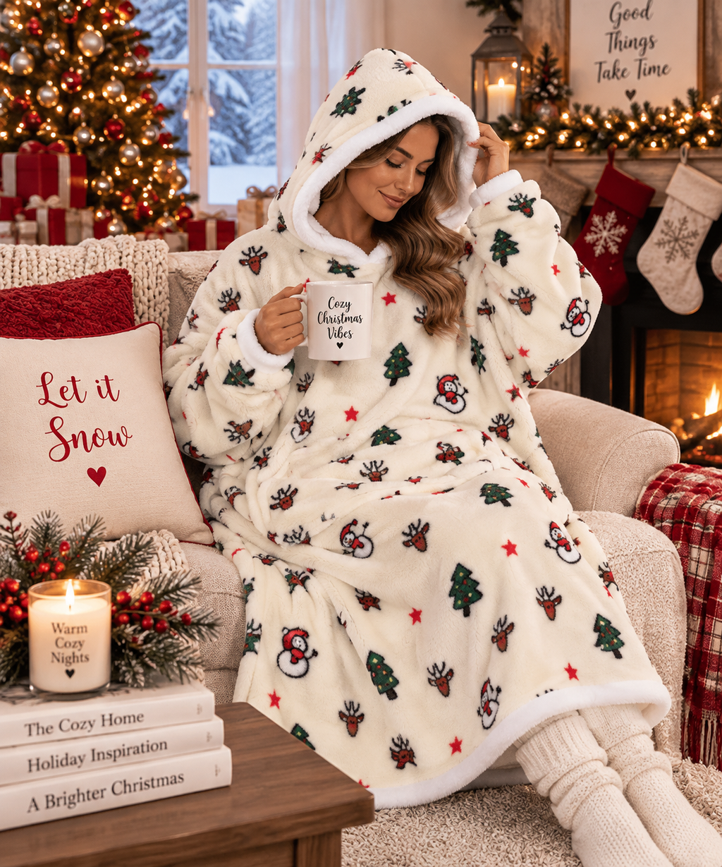 Oversized Christmas Blanket Hoodie