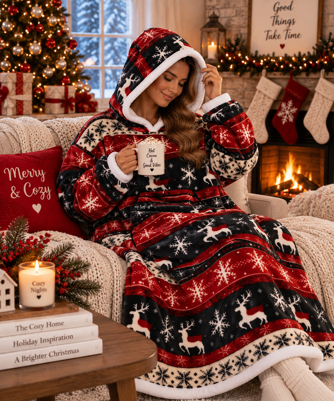 Oversized Christmas Blanket Hoodie