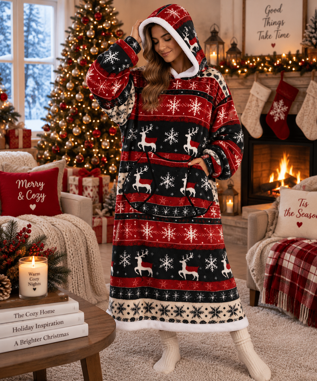 Oversized Christmas Blanket Hoodie