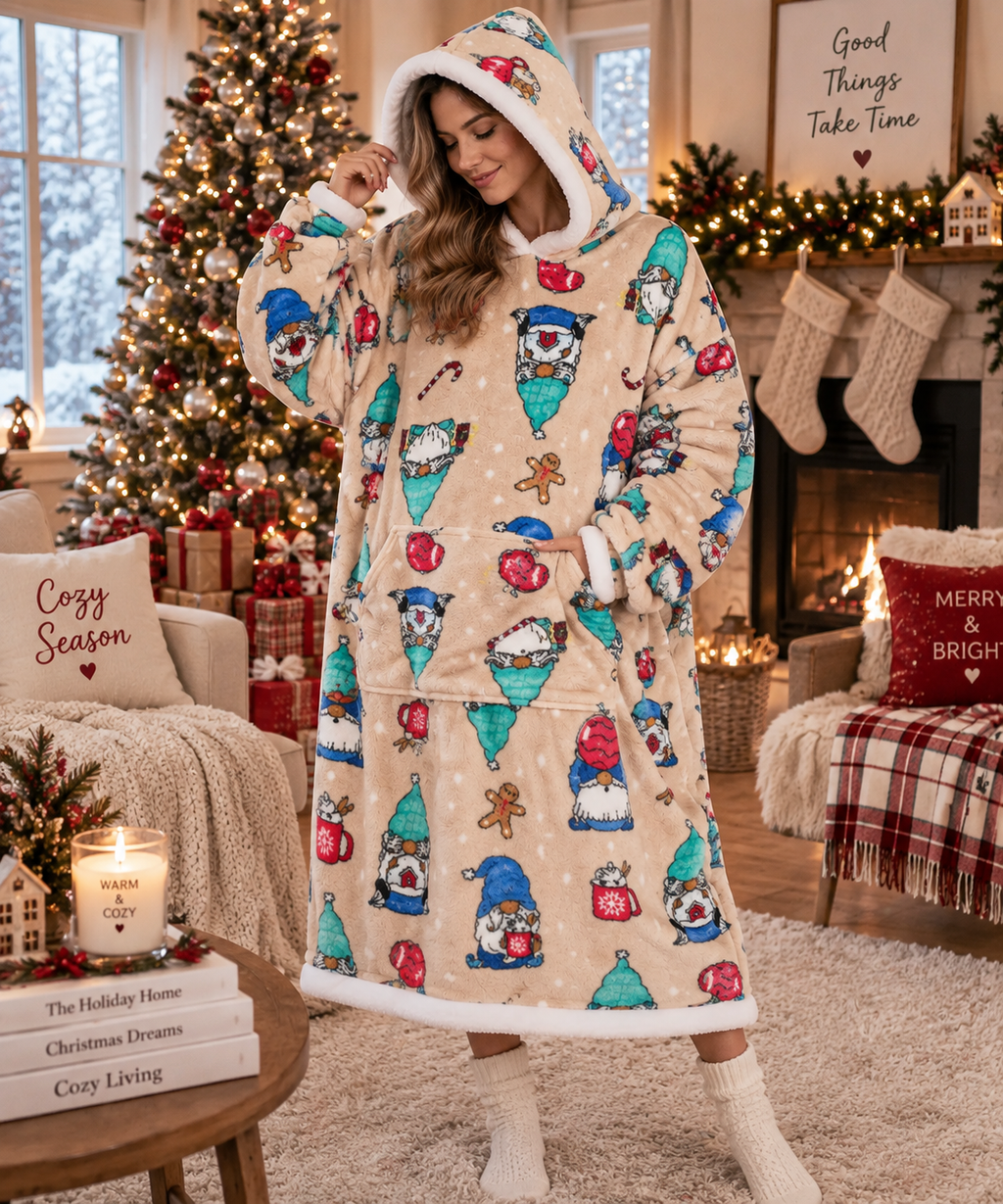 Oversized Christmas Blanket Hoodie