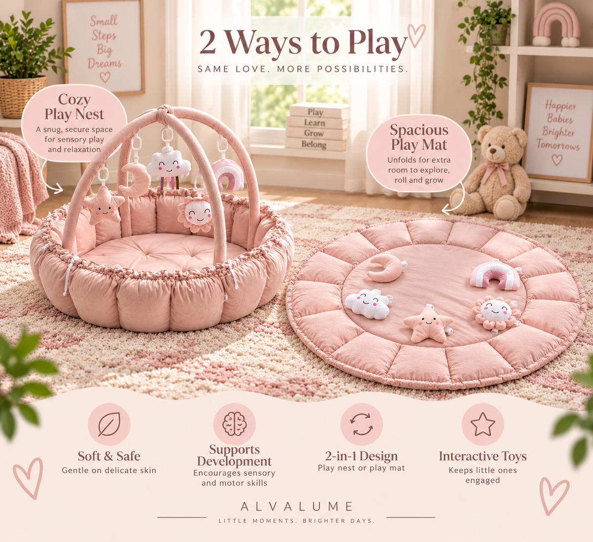 Reversible Baby Tummy Time Play Mat