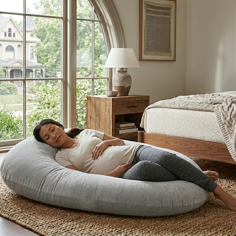 Huggable - U Shaped Ergonomic Cooling Pregnancy Body Pillow